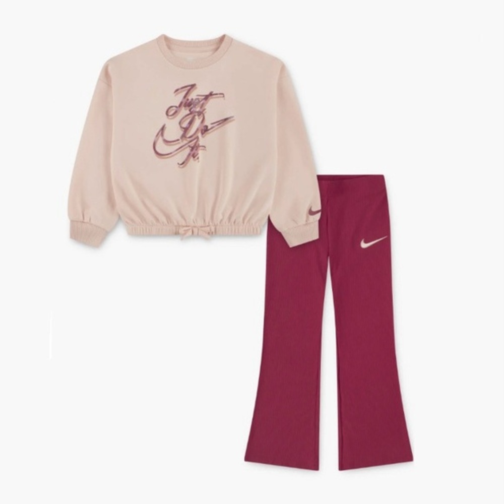 NWT. NIKE Just Do It Sweatshirt & Rib Leggings Set